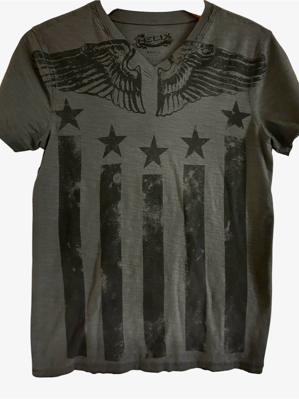 Helix Y2K graphic tee with stars wings and stripes